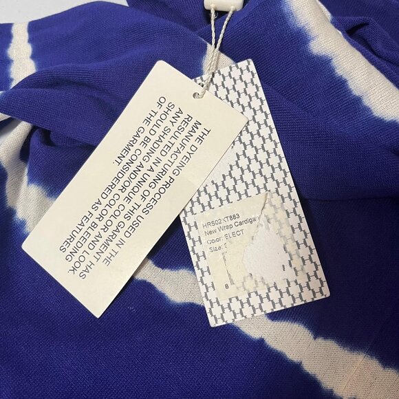 NWT Halston Heritage Open Front Cardigan S Blue Silk Blend Asymmetric Sweater - Picture 12 of 14